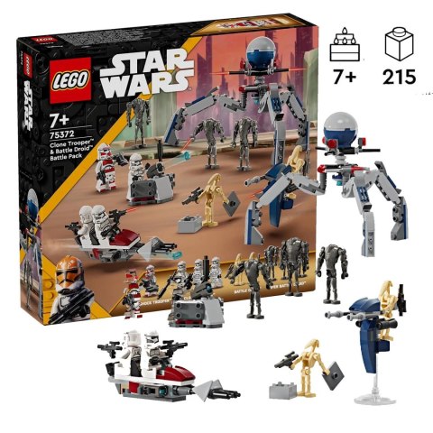 LEGO Star Wars Zestaw bitewny z żołnierzem armii klonów™ i droidem bojowym 75372 LEGO