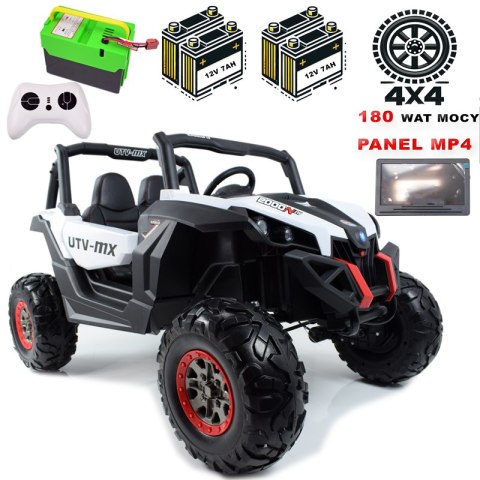 MEGA AUTO BUGGI 4X4 , PANEL MP4, MIĘKKIE KOŁA EVA, MIĘKKIE SIEDZENIE FULL OPCJA 2X 12V/XMX603 Import SUPER-TOYS
