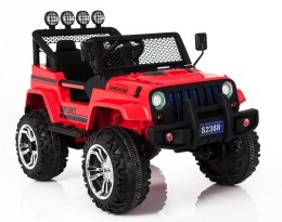 MEGA JEEP SUNSHINE, NAPĘD 4X4, 2X12V, WOLNY START/ MIĘKKIE KOŁA, BLUETOOTH, RADIO EXCLUSIVE/2388 Import SUPER-TOYS
