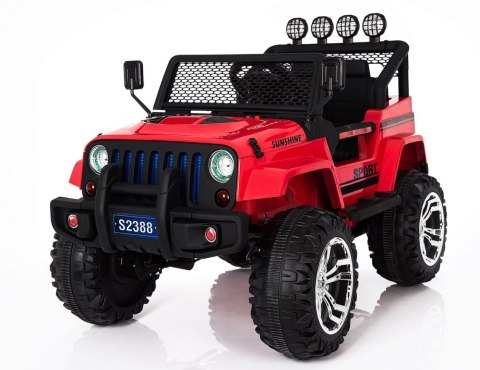 MEGA JEEP SUNSHINE, NAPĘD 4X4, 2X12V, WOLNY START/ MIĘKKIE KOŁA, BLUETOOTH, RADIO EXCLUSIVE/2388 Import SUPER-TOYS MEGA JEEP SUNSHINE, NAPĘD 4X4, 2X12V, WOLNY START/ MIĘKKIE KOŁA, BLUETOOTH, RADIO EXCLUSIVE/2388 Import SUPER-TOYS
