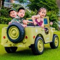 MEGA DZIP WOJSKOWY DLA 3 DZIECI, 4X4,WALIZKA NA AKUMULATOR, MIĘKKIE KOŁA, MIĘKKIE SIEDZENIE/JH101 Import SUPER-TOYS