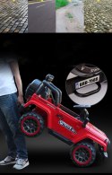 MEGA JEEP FULLTIME, NAPĘD 4X4, 1X12V ,WOLNY START/ MIĘKKIE KOŁA, FUNKCJA BUJANIA EXCLUSIVE LAKIER/7588 Import SUPER-TOYS