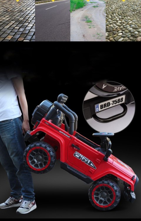 MEGA JEEP FULLTIME, NAPĘD 4X4, 1X12V ,WOLNY START/ MIĘKKIE KOŁA, FUNKCJA BUJANIA EXCLUSIVE LAKIER/7588 Import SUPER-TOYS MEGA JEEP FULLTIME, NAPĘD 4X4, 1X12V ,WOLNY START/ MIĘKKIE KOŁA, FUNKCJA BUJANIA EXCLUSIVE LAKIER/7588 Import SUPER-TOYS
