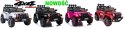 MEGA JEEP FULLTIME, NAPĘD 4X4, 1X12V ,WOLNY START/ MIĘKKIE KOŁA, FUNKCJA BUJANIA EXCLUSIVE LAKIER/7588 Import SUPER-TOYS
