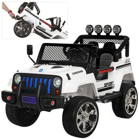 MEGA JEEP SUNSHINE, NAPĘD 4X4, 2X12V ,WOLNY START/ MIĘKKIE KOŁA, BLUETOOTH, RADIO EXCLUSIVE/2388 Import SUPER-TOYS MEGA JEEP SUNSHINE, NAPĘD 4X4, 2X12V ,WOLNY START/ MIĘKKIE KOŁA, BLUETOOTH, RADIO EXCLUSIVE/2388 Import SUPER-TOYS