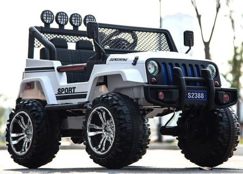 MEGA JEEP SUNSHINE, NAPĘD 4X4, 2X12V ,WOLNY START/ MIĘKKIE KOŁA, BLUETOOTH, RADIO EXCLUSIVE/2388 Import SUPER-TOYS MEGA JEEP SUNSHINE, NAPĘD 4X4, 2X12V ,WOLNY START/ MIĘKKIE KOŁA, BLUETOOTH, RADIO EXCLUSIVE/2388 Import SUPER-TOYS