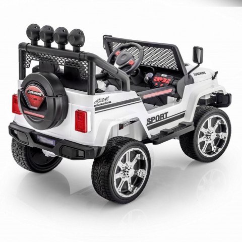 MEGA JEEP SUNSHINE, NAPĘD 4X4, 2X12V ,WOLNY START/ MIĘKKIE KOŁA, BLUETOOTH, RADIO EXCLUSIVE/2388 Import SUPER-TOYS MEGA JEEP SUNSHINE, NAPĘD 4X4, 2X12V ,WOLNY START/ MIĘKKIE KOŁA, BLUETOOTH, RADIO EXCLUSIVE/2388 Import SUPER-TOYS