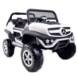 MERCEDES BENZ UNIMOG 4X4,12V14AH, AMORTYZATORY, MIĘKKIE KOŁA,MIĘKKIE SIEDZENIE SUPER OPCJA/UNIMOG Import SUPER-TOYS