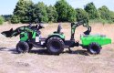MEGA TRAKTOR Z ŁADOWARKĄ,KOPARKĄ, PRZYCZEPĄ 24 V SUPER-MOC OLBRZYMI Import SUPER-TOYS