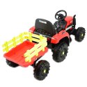 SUPER TRAKTOR FAST NA AKUMULATOR Z PRZYCZEPĄ, MIĘKKIE KOŁA, MIĘKKIE SIEDZENIE, PILOT/JC005 Import SUPER-TOYS