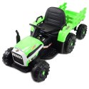 SUPER TRAKTOR FAST NA AKUMULATOR Z PRZYCZEPĄ, MIĘKKIE KOŁA, MIĘKKIE SIEDZENIE, PILOT/JC005 Import SUPER-TOYS