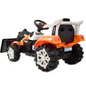 TRAKTOR NA AKUMULATOR Z RUCHOMYM RAMIENIEM - SPYCHACZEM, MIĘKKIE SIEDZENIE/HSD6106B Import SUPER-TOYS