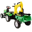 TRAKTOR NA PEDAŁY Z PRZYCZEPĄ I KOPARKĄ/ TR3007 Import SUPER-TOYS