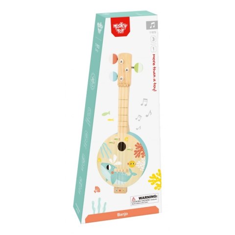 TOOKY TOY Drewniane Banjo Nauka Gry Dla Dzieci z Motywem Morza Tooky Toy TOOKY TOY Drewniane Banjo Nauka Gry Dla Dzieci z Motywem Morza Tooky Toy