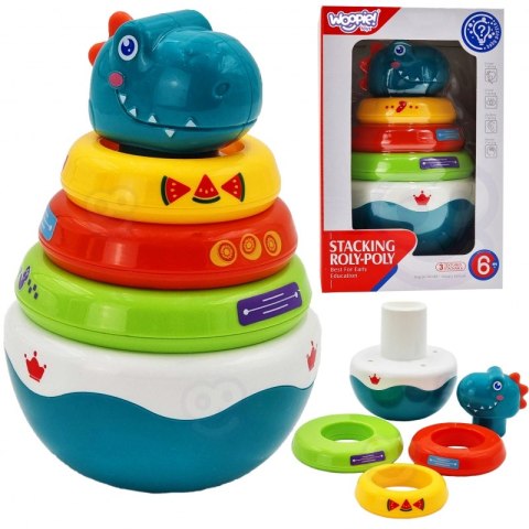 WOOPIE BABY Zabawka Sensoryczna Dino Układanka Piramidka dla Niemowląt Woopie Baby WOOPIE BABY Zabawka Sensoryczna Dino Układanka Piramidka dla Niemowląt Woopie Baby