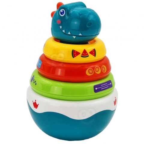 WOOPIE BABY Zabawka Sensoryczna Dino Układanka Piramidka dla Niemowląt Woopie Baby WOOPIE BABY Zabawka Sensoryczna Dino Układanka Piramidka dla Niemowląt Woopie Baby