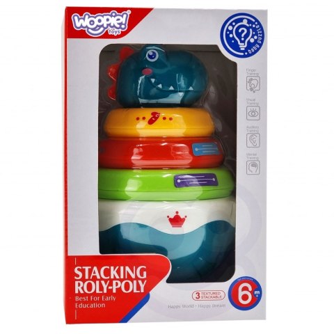 WOOPIE BABY Zabawka Sensoryczna Dino Układanka Piramidka dla Niemowląt Woopie Baby WOOPIE BABY Zabawka Sensoryczna Dino Układanka Piramidka dla Niemowląt Woopie Baby