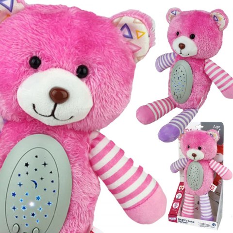 WOOPIE BABY Przytulanka Usypiacz Projektor 2w1 Różowy Miś - 10 Kołysanek Woopie Baby WOOPIE BABY Przytulanka Usypiacz Projektor 2w1 Różowy Miś - 10 Kołysanek Woopie Baby