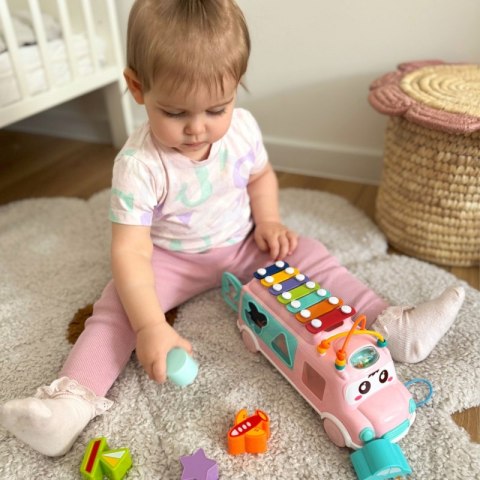 WOOPIE BABY Samochodzik Muzyczny Sorter z Cymbałkami Różowy Woopie Baby WOOPIE BABY Samochodzik Muzyczny Sorter z Cymbałkami Różowy Woopie Baby