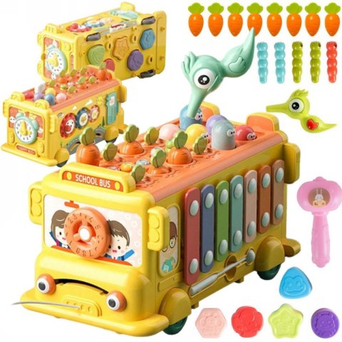 WOOPIE BABY Interaktywny Autobus Montessori Edukacyjny 6w1 Młoteczek Cymbałki +18 m Woopie Baby WOOPIE BABY Interaktywny Autobus Montessori Edukacyjny 6w1 Młoteczek Cymbałki +18 m Woopie Baby