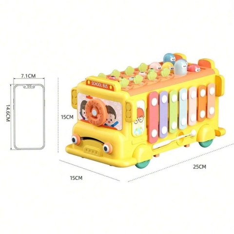 WOOPIE BABY Interaktywny Autobus Montessori Edukacyjny 6w1 Młoteczek Cymbałki +18 m Woopie Baby WOOPIE BABY Interaktywny Autobus Montessori Edukacyjny 6w1 Młoteczek Cymbałki +18 m Woopie Baby