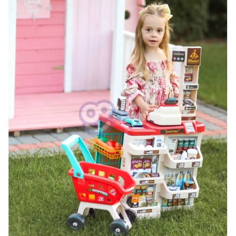 WOOPIE Sklep Supermarket z Wózkiem Sklepowym Waga Kasa Skaner + 48 Akc. Woopie WOOPIE Sklep Supermarket z Wózkiem Sklepowym Waga Kasa Skaner + 48 Akc. Woopie