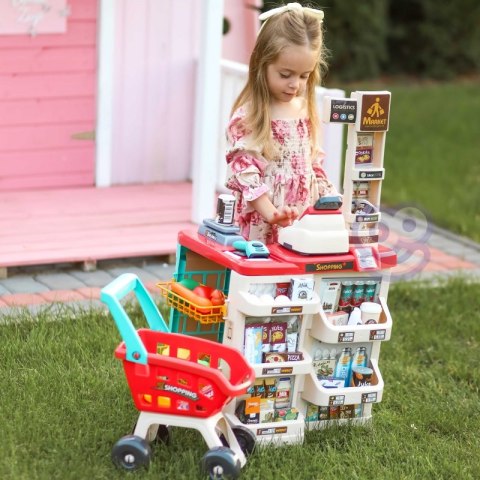 WOOPIE Sklep Supermarket z Wózkiem Sklepowym Waga Kasa Skaner + 48 Akc. Woopie WOOPIE Sklep Supermarket z Wózkiem Sklepowym Waga Kasa Skaner + 48 Akc. Woopie