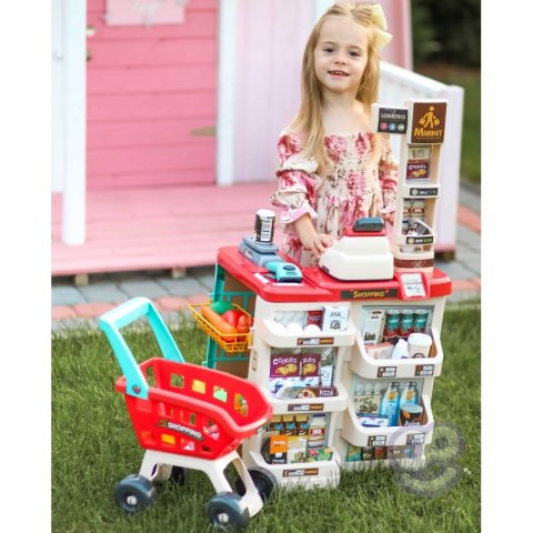 WOOPIE Sklep Supermarket z Wózkiem Sklepowym Waga Kasa Skaner + 48 Akc. Woopie WOOPIE Sklep Supermarket z Wózkiem Sklepowym Waga Kasa Skaner + 48 Akc. Woopie