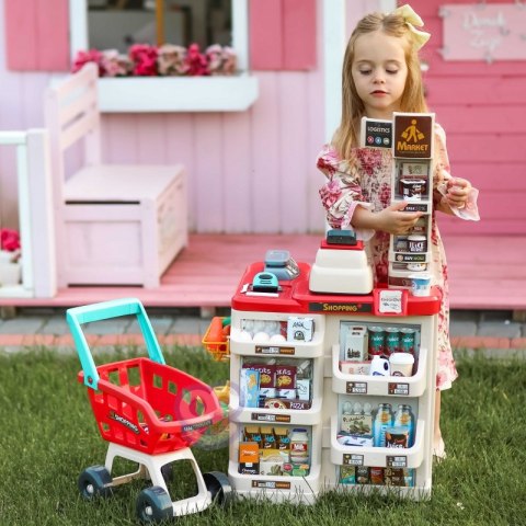 WOOPIE Sklep Supermarket z Wózkiem Sklepowym Waga Kasa Skaner + 48 Akc. Woopie WOOPIE Sklep Supermarket z Wózkiem Sklepowym Waga Kasa Skaner + 48 Akc. Woopie