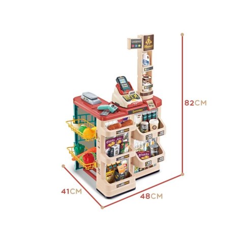 WOOPIE Sklep Supermarket z Wózkiem Sklepowym Waga Kasa Skaner + 48 Akc. Woopie WOOPIE Sklep Supermarket z Wózkiem Sklepowym Waga Kasa Skaner + 48 Akc. Woopie