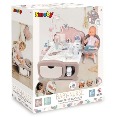 SMOBY Baby Nurse Elektroniczny Duży Kącik Opiekunki dla Lalki 19 akcesoriów Smoby SMOBY Baby Nurse Elektroniczny Duży Kącik Opiekunki dla Lalki 19 akcesoriów Smoby