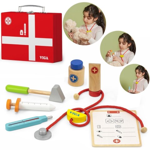 VIGA Drewniany zestaw małego lekarza w walizce Viga Toys VIGA Drewniany zestaw małego lekarza w walizce Viga Toys