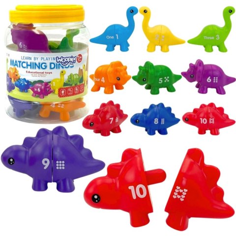 WOOPIE Zestaw Nauka Liczb Kolorów Montessori Figurki Dinozaury do Składania "Dopasuj Cyferki" 10 el. Woopie WOOPIE Zestaw Nauka Liczb Kolorów Montessori Figurki Dinozaury do Składania "Dopasuj Cyferki" 10 el. Woopie