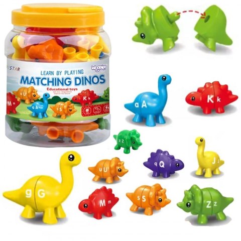 WOOPIE Zestaw Nauka Liter Kolorów Montessori Figurki Dinozaury do Składania "Dopasuj Literki" 13 el. Woopie WOOPIE Zestaw Nauka Liter Kolorów Montessori Figurki Dinozaury do Składania "Dopasuj Literki" 13 el. Woopie