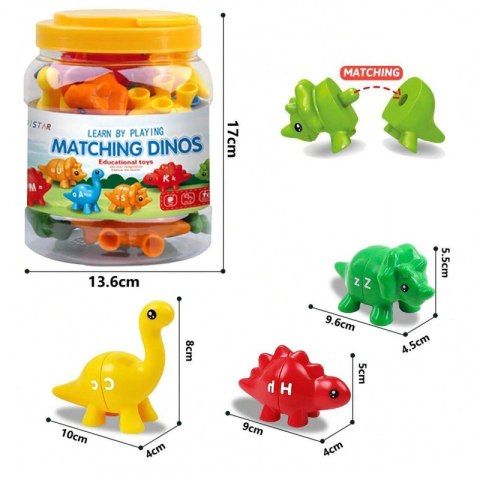 WOOPIE Zestaw Nauka Liter Kolorów Montessori Figurki Dinozaury do Składania "Dopasuj Literki" 13 el. Woopie WOOPIE Zestaw Nauka Liter Kolorów Montessori Figurki Dinozaury do Składania "Dopasuj Literki" 13 el. Woopie