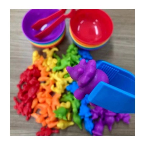 WOOPIE Gra Edukacyjna Montessori Sorter Kolorów Dinozaury 56 el. Woopie WOOPIE Gra Edukacyjna Montessori Sorter Kolorów Dinozaury 56 el. Woopie