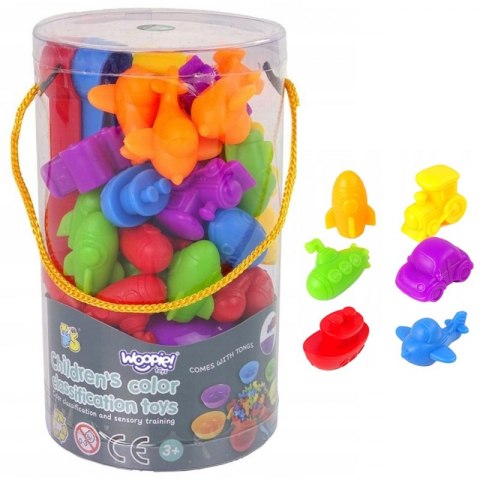 WOOPIE Gra Edukacyjna Montessori Sorter Kolorów Pojazdy 44 el. Woopie WOOPIE Gra Edukacyjna Montessori Sorter Kolorów Pojazdy 44 el. Woopie