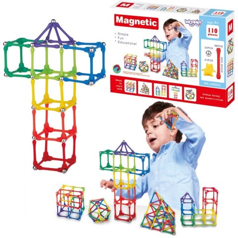 WOOPIE Klocki Magnetyczne Konstrukcyjne Układanka 110 el._4SZT Woopie WOOPIE Klocki Magnetyczne Konstrukcyjne Układanka 110 el._4SZT Woopie