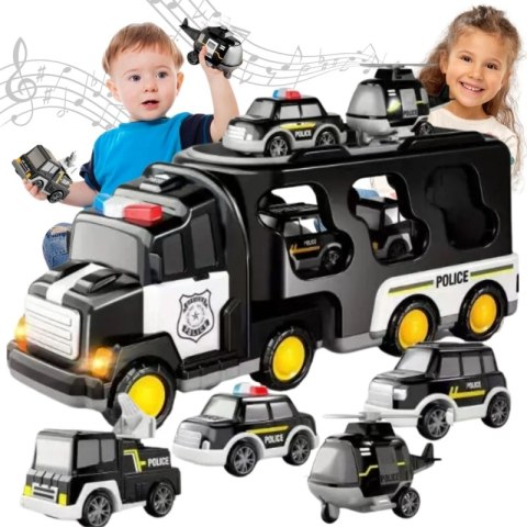 WOOPIE Laweta Drogowa Zestaw 5 Aut - Policja Woopie WOOPIE Laweta Drogowa Zestaw 5 Aut - Policja Woopie