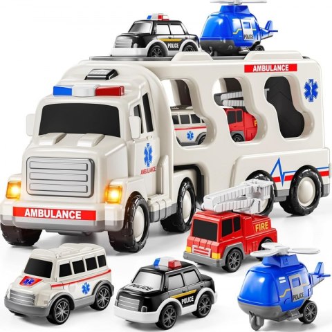 WOOPIE Laweta Drogowa zestaw 5 Aut - Ambulans Woopie WOOPIE Laweta Drogowa zestaw 5 Aut - Ambulans Woopie