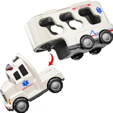WOOPIE Laweta Drogowa zestaw 5 Aut - Ambulans Woopie WOOPIE Laweta Drogowa zestaw 5 Aut - Ambulans Woopie