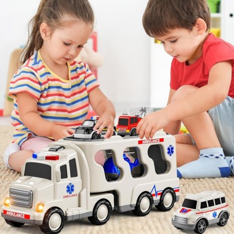 WOOPIE Laweta Drogowa zestaw 5 Aut - Ambulans Woopie WOOPIE Laweta Drogowa zestaw 5 Aut - Ambulans Woopie