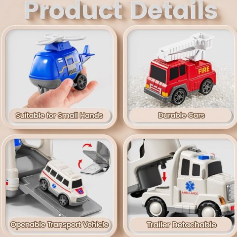 WOOPIE Laweta Drogowa zestaw 5 Aut - Ambulans Woopie WOOPIE Laweta Drogowa zestaw 5 Aut - Ambulans Woopie