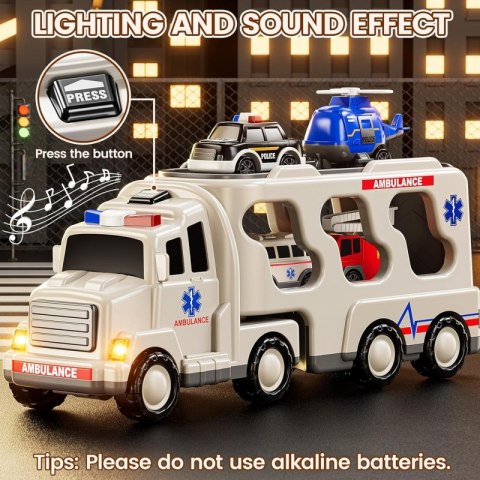 WOOPIE Laweta Drogowa zestaw 5 Aut - Ambulans Woopie WOOPIE Laweta Drogowa zestaw 5 Aut - Ambulans Woopie