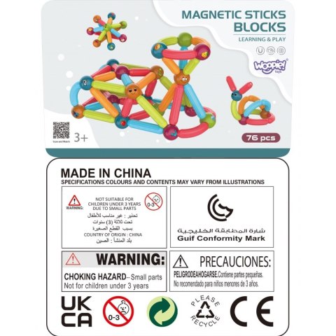WOOPIE Magnetyczne Klocki Konstrukcyjne Edukacyjne 76 el. Woopie WOOPIE Magnetyczne Klocki Konstrukcyjne Edukacyjne 76 el. Woopie