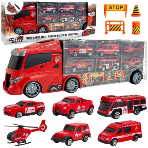 WOOPIE Zestaw Ciężarówka Transporter 3w1 Czerwony 11 el. Woopie WOOPIE Zestaw Ciężarówka Transporter 3w1 Czerwony 11 el. Woopie