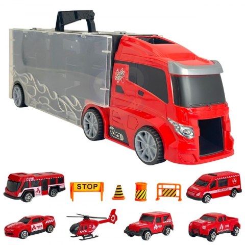 WOOPIE Zestaw Ciężarówka Transporter 3w1 Czerwony 11 el. Woopie WOOPIE Zestaw Ciężarówka Transporter 3w1 Czerwony 11 el. Woopie