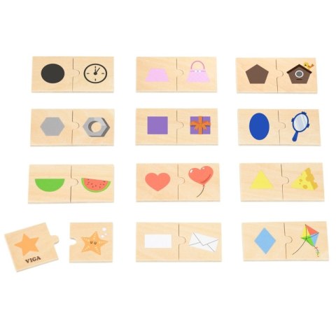 VIGA Zestaw Puzzle Łączenie Kształtów i Przedmiotów Viga Toys VIGA Zestaw Puzzle Łączenie Kształtów i Przedmiotów Viga Toys