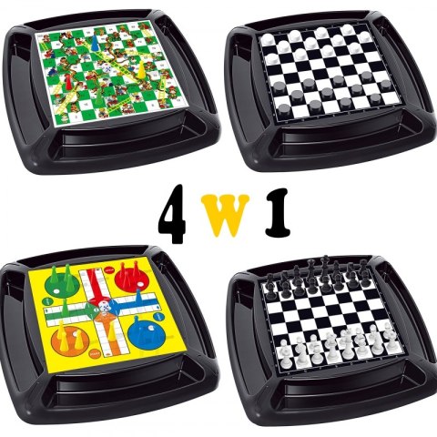 WOOPIE Zestaw 4w1 Gry Planszowe Warcaby, Szachy, Chińczyk, Drabiny i Węże Woopie WOOPIE Zestaw 4w1 Gry Planszowe Warcaby, Szachy, Chińczyk, Drabiny i Węże Woopie
