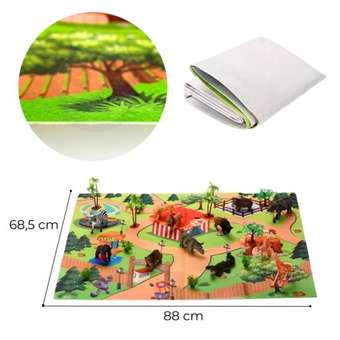WOOPIE Large Wild Animal Figures Set + Mat and Accessories 23 el. Woopie WOOPIE Large Wild Animal Figures Set + Mat and Accessories 23 el. Woopie